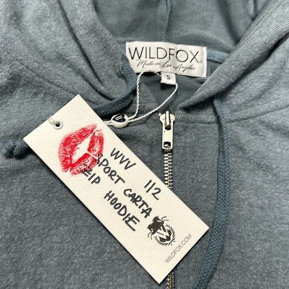 Wildfox Gray Sport Carta SUPER SOFT Full Zip Hoodie Jacket, S (runs big)  NWT - Picture 2 of 9